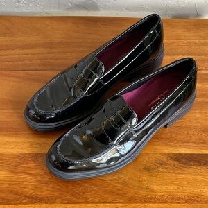 Munro black patent Leather Penny loafer driving‎ shoe size 7